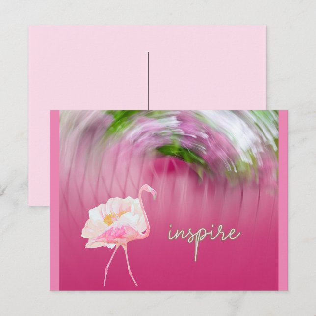 Carte Postale Flamant rose rose Inspiration Dire Inspirer Citati (Devant / Derrière)
