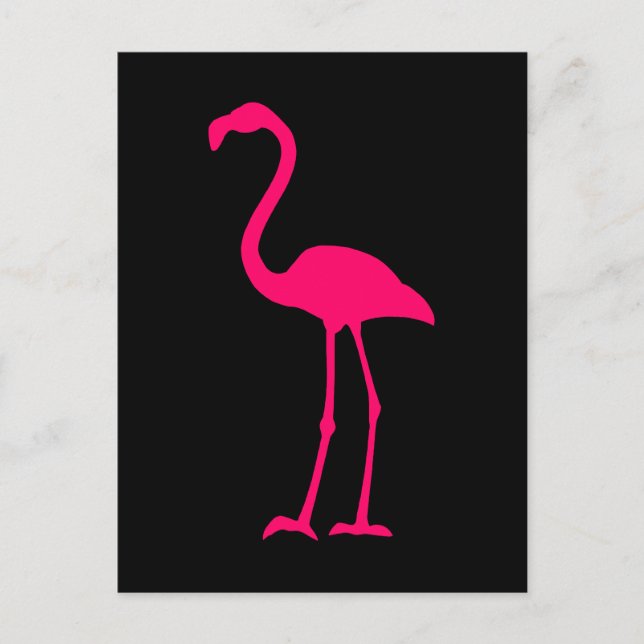 Carte Postale Flamant rose rose lumineux (Devant)