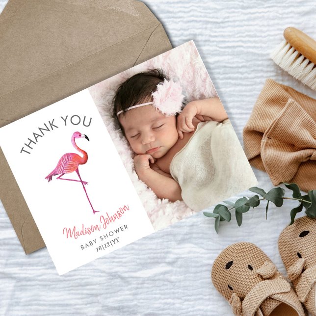 Carte Postale Flamant rose rose tropical | MERCI (Créateur téléchargé)