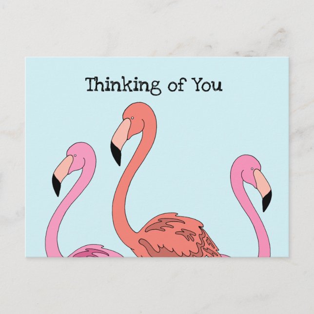 Carte postale Flamant rose rose Whimsical (Devant)