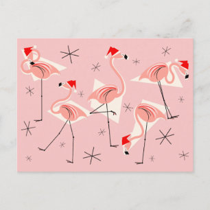 Carte postale Flamant rose Santas rose
