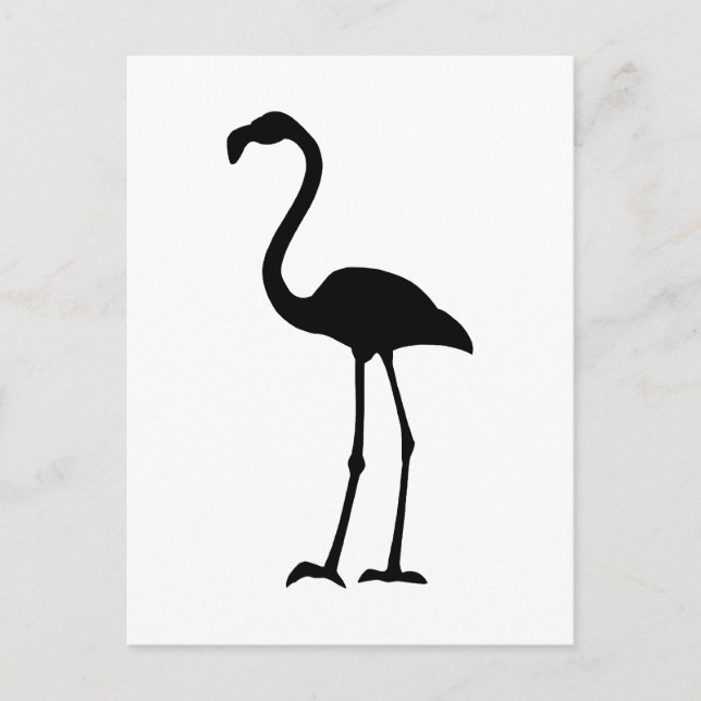 Carte Postale Flamant rose Silhoutte (Devant)