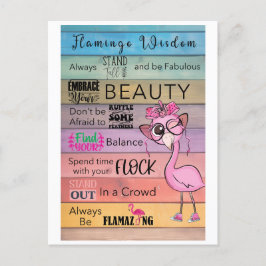 Carte postale Flamant rose WISDOM