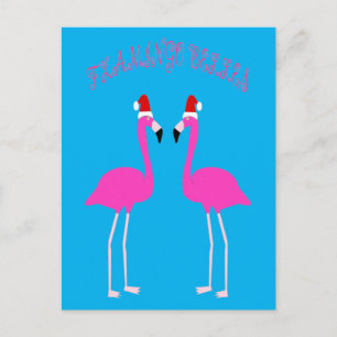 Carte Postale Flamants roses lesbiennes de Noël Flamant rose Bel