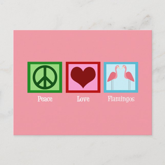 Carte Postale Flamants roses roses (Devant)