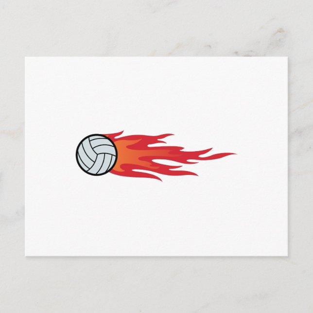 Carte Postale Flames de volley-ball (Devant)