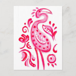 Carte Postale Flamigo rose funky Motif