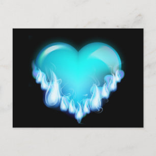 CARTE POSTALE FLAMINANT BLEU GLACE COEUR AMOUREUX DOEETHEARTS FL