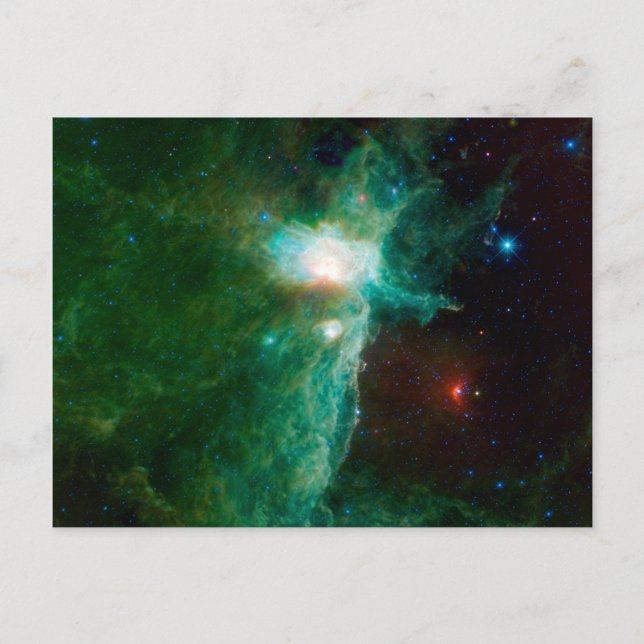 Carte Postale Flamme Nebula NASA Space Green (Devant)