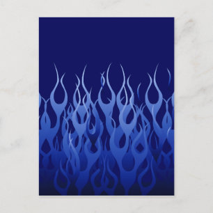 Carte Postale Flammes de course cool Blue Automotive