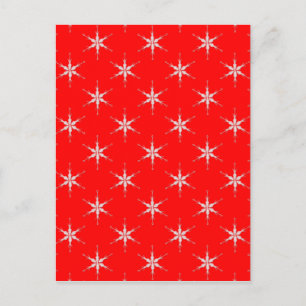 Carte Postale Flammes De Neige En Verre Sur Arrière - plan Rouge