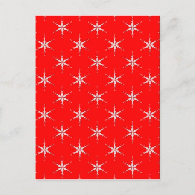 Carte Postale Flammes De Neige En Verre Sur Arrière - plan Rouge (Devant)