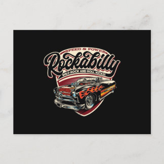 Carte Postale Flammes de vitesse Rockabilly Hotrod - neg