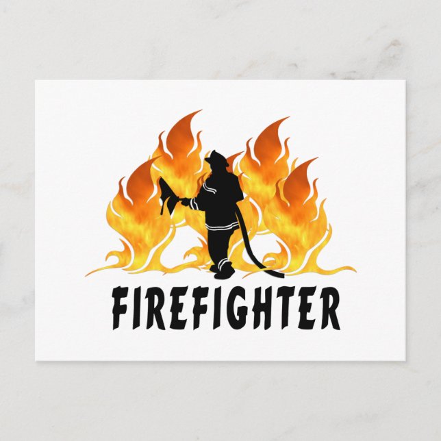 Carte Postale Flammes des pompiers (Devant)