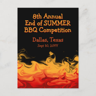 Carte Postale Flammes d'incendie modernes BBQ Cuire hors concurr