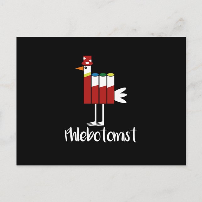 Carte Postale Flebotomiste Vacutainer Phlebotomie Cadeau de sang (Devant)