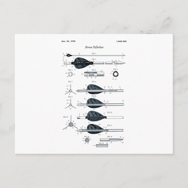Carte Postale Flèche de définition de tir à l'arc (Devant)