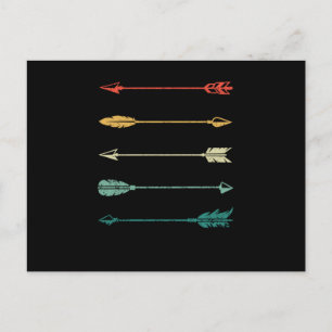 Carte Postale Flèches d'archerie traditionnelles Vintage Arrow