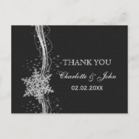 Flèches de neige en argent noir Merci de mariage d