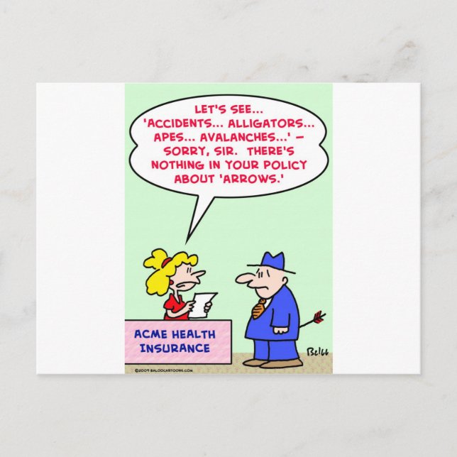 Carte Postale flèches de police d'assurance (Devant)