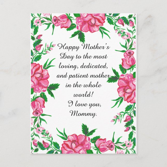 Carte Postale fleur (Devant)