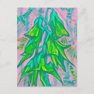 Carte Postale Fleur australienne d'oiseaux, vert tropical floral