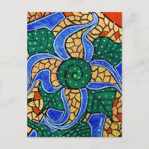 Carte Postale Fleur bleue Abstraite