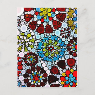 Carte Postale Fleur colorée Cercles de mosaïque Bulles Design