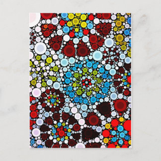 Carte Postale Fleur colorée Cercles de mosaïque Bulles Design