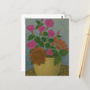 Carte Postale Fleur d'aiguilles et Fleur à quatre heures