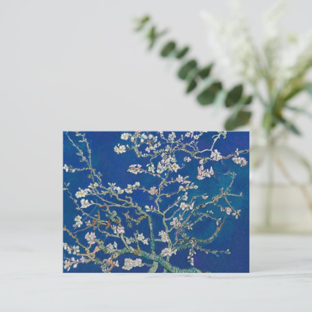 Carte Postale Fleur d'amandes (Indigo) | Van Gogh | (Debout devant)