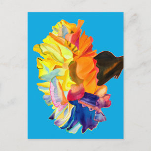 Carte Postale Fleur d'aquarelle couleur carnation