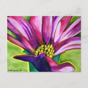 Carte Postale Fleur d'aquarelle violet African Daisy