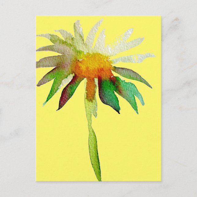 Carte Postale Fleur d'art moderne marguerite jaune (Devant)