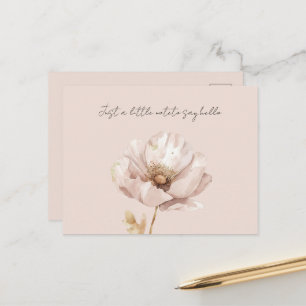 Carte Postale Fleur de blush rose crème