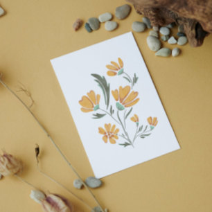 Carte Postale Fleur de Cosmos Jaune Beauté simple