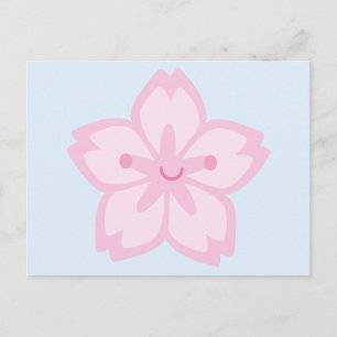 Carte Postale Fleur de fleurs de cerisier de Kawaii