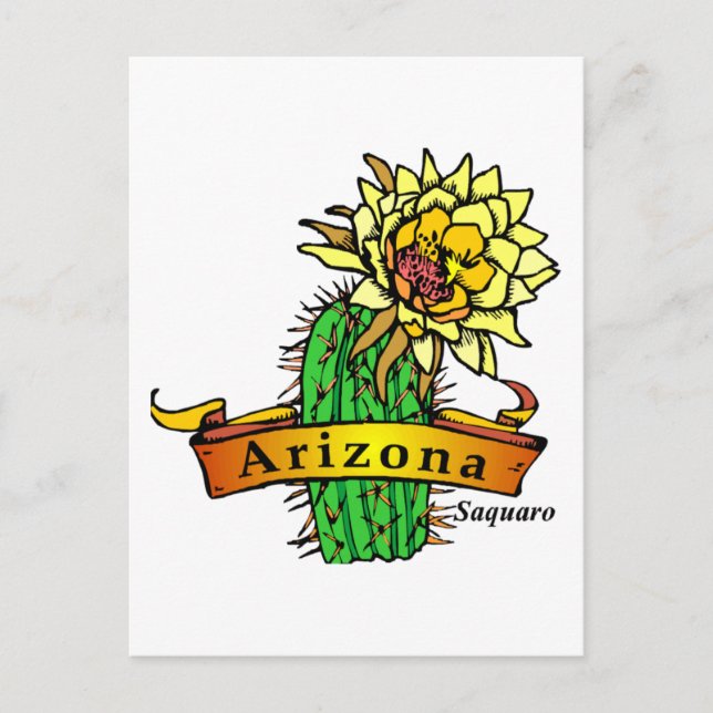 Carte Postale Fleur de l'État de l'Arizona - Saguaro (Devant)
