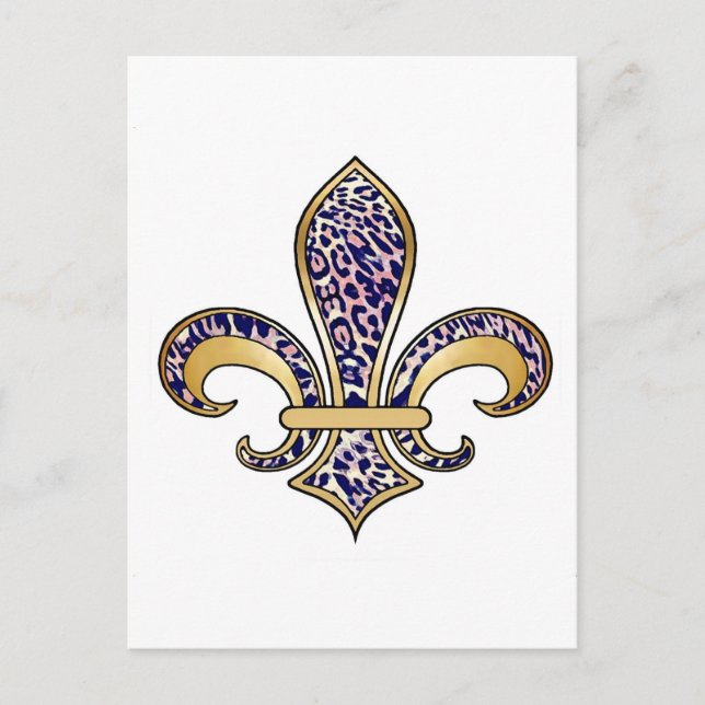 Carte Postale Fleur de Lis avec motif - 04 (Devant)