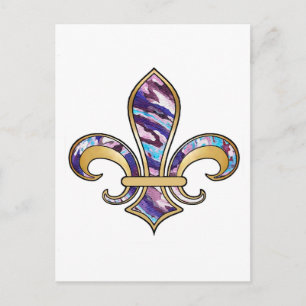 Carte Postale Fleur de Lis avec motif - 10