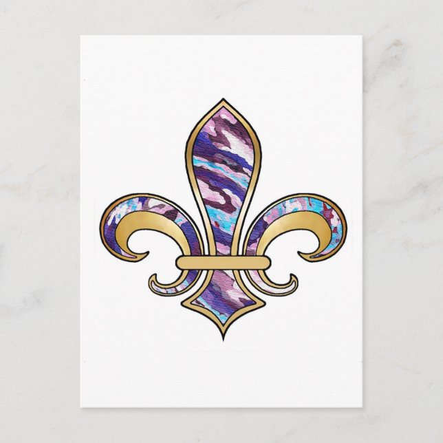 Carte Postale Fleur de Lis avec motif - 10 (Devant)