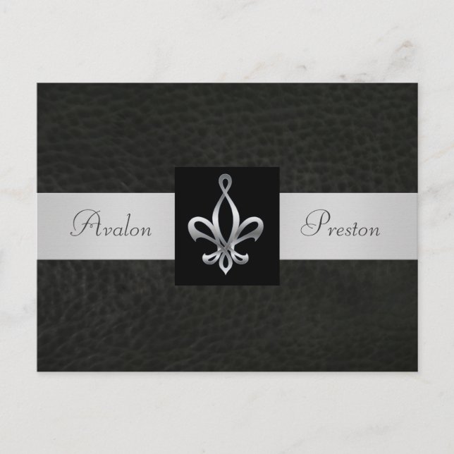 Carte Postale Fleur De Lis en Cuir Noir Save The D (Devant)