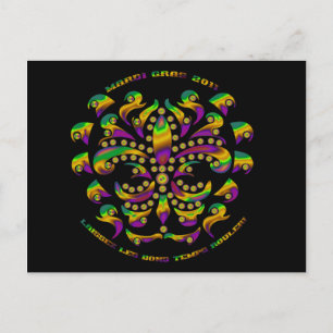 Carte Postale Fleur de lis Mardi-Gras 2011 V-2