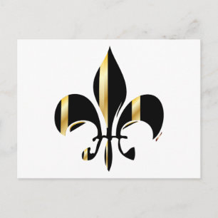 Carte Postale Fleur de Lis noir et or