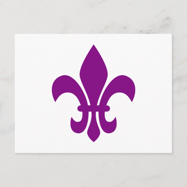 Carte Postale Fleur de Lis violet (Devant)