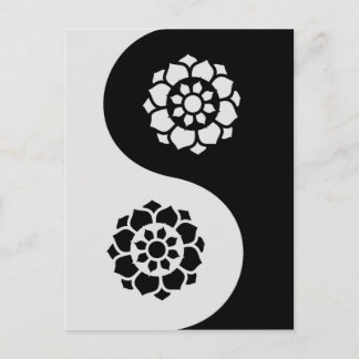 Carte Postale Fleur de Lotus Yin Yang