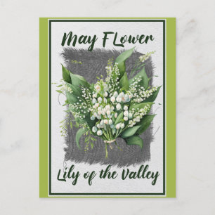 Carte Postale Fleur de mai vintage muguet floral 