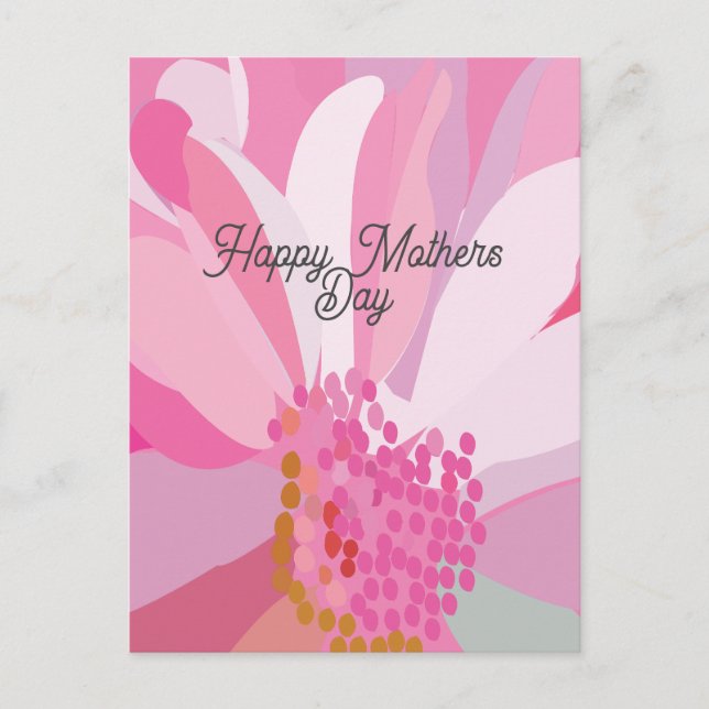 Carte Postale Fleur de marguerite rose pour la fête des mères (Devant)