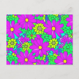 Carte Postale fleur de marguerites colorées