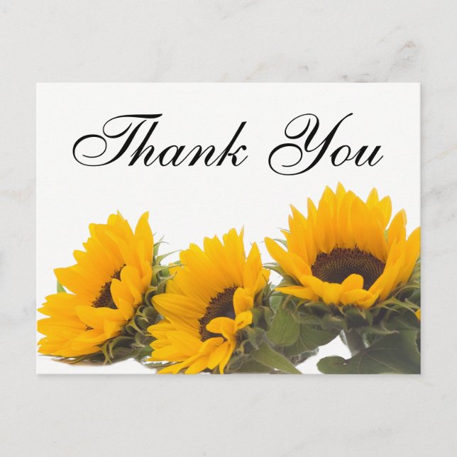Carte Postale Fleur de Merci Florale Fleur de tournesol jaune ve (Devant)